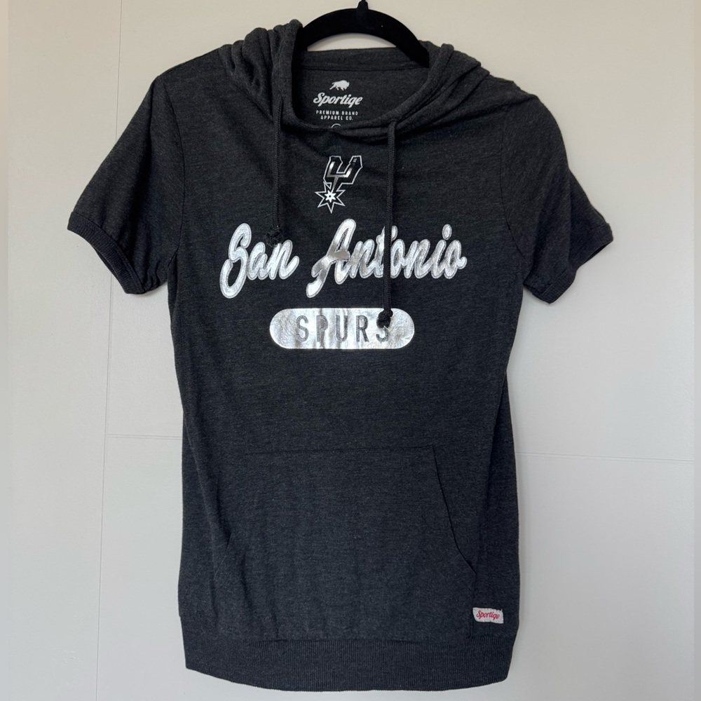 San Antonio Spurs Women's Dark Gray Hoodie Top